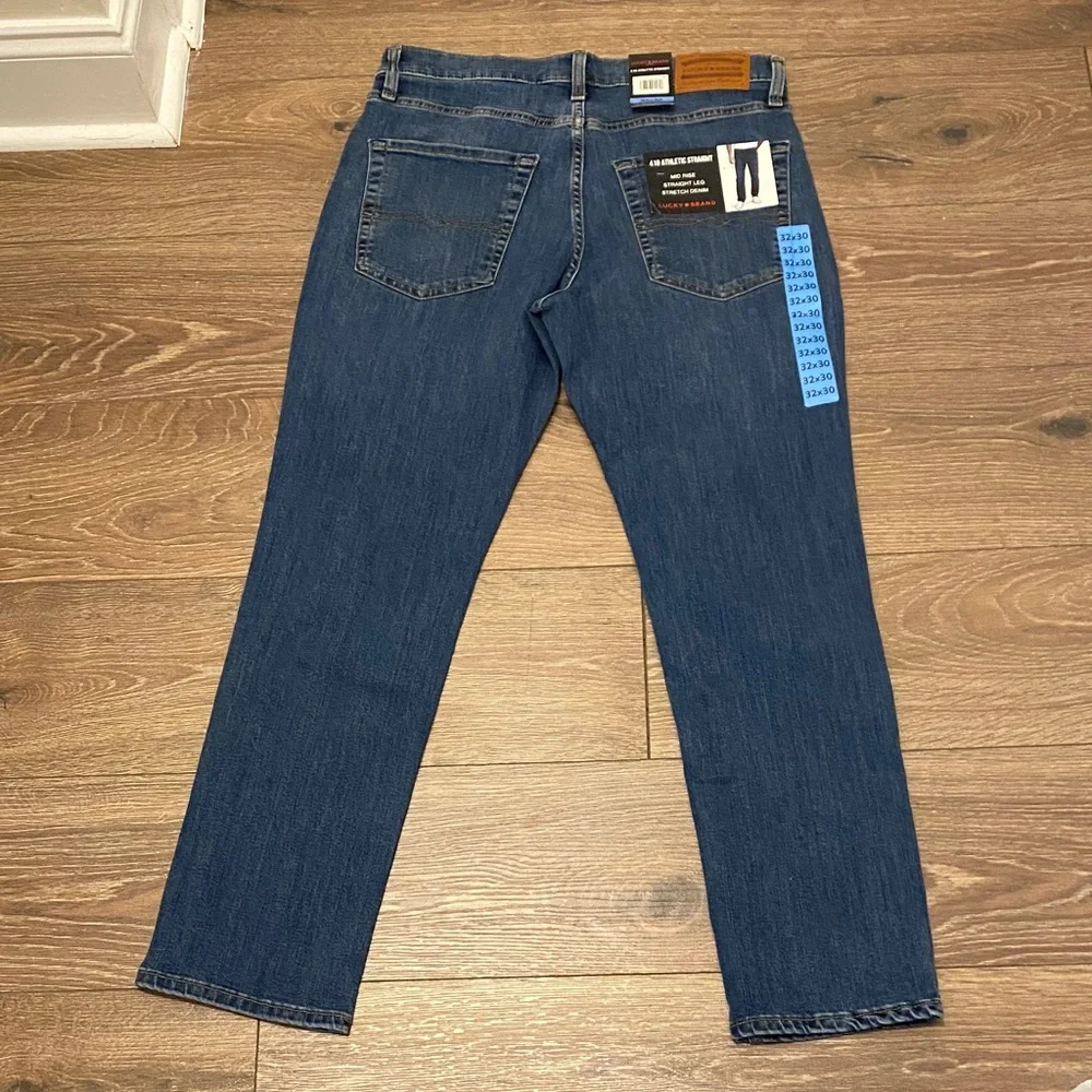 NWT Lucky Brand Men's Slim Straight Jeans in Medium Blue Wash 32X30